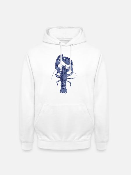 Blauer Hummer - Unisex Hoodie - Weiß