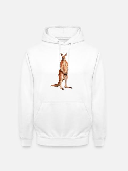 Rotes Riesenkänguru Roger - Unisex Hoodie - Weiß