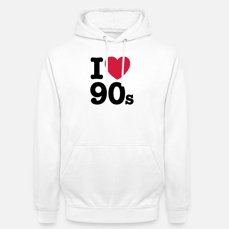 J'aime 90 - Sweat-shirt à capuche unisexe - blanc