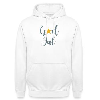 God Jul Stern Schweden skandinavische Weihnachten - Unisex Hoodie - Weiß - Vorne - AI Model Male 185 dark (185cm) & AI Model Female 172 dark (172cm)