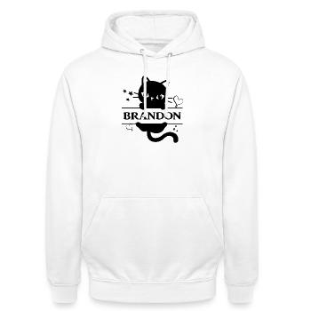 Brandon Cat T-Shirt Katze Geschenkidee Katze - Unisex Hoodie - Weiß - Vorne - AI Model Male 185 dark (185cm) & AI Model Female 172 dark (172cm)