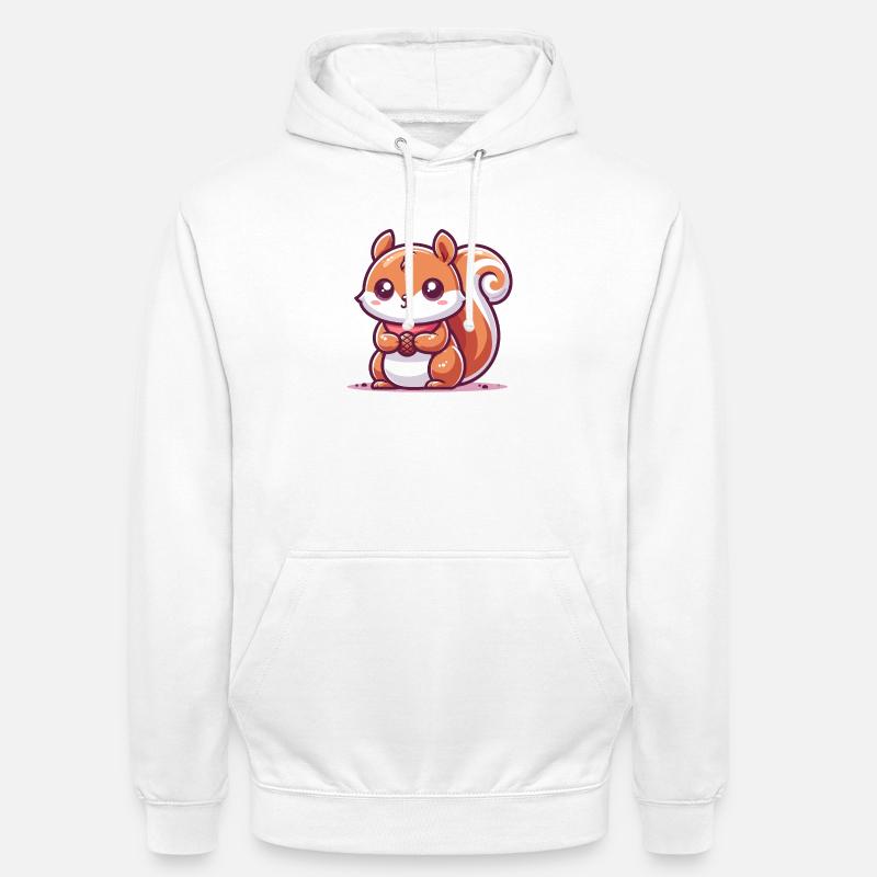 Eichhörnchen mit einem Samen - Unisex Hoodie - Weiß