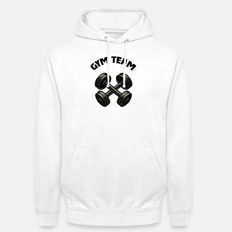 Conception de silhouette d’haltère croisé - Sweat-shirt à capuche unisexe - blanc
