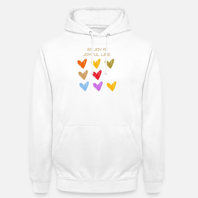 Cœurs Joyeux Monde des Couleurs - Sweat-shirt à capuche unisexe - blanc