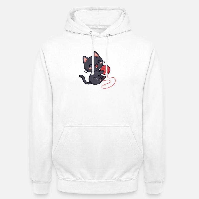 Red wool kitten soft pattern - Unisex Hoodie - white