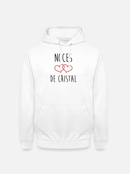 Crystal Wedding 15 Years of Marriage - Unisex Hoodie - white
