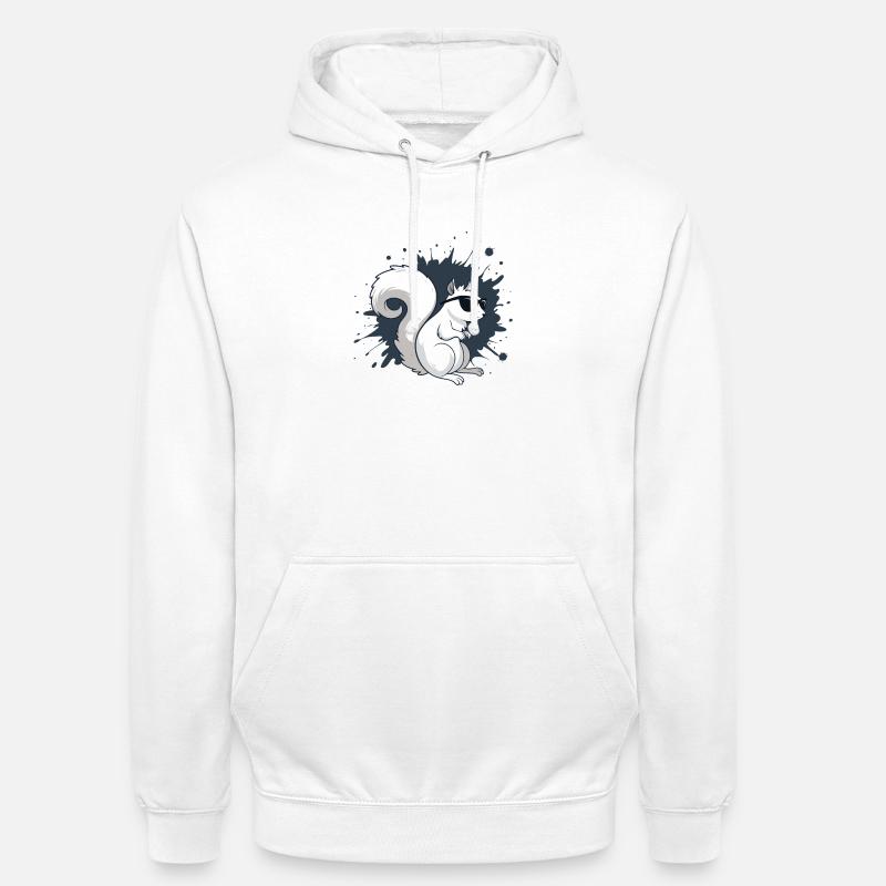 Écureuil blanc chic avec lunettes noires - Sweat-shirt à capuche unisexe - blanc