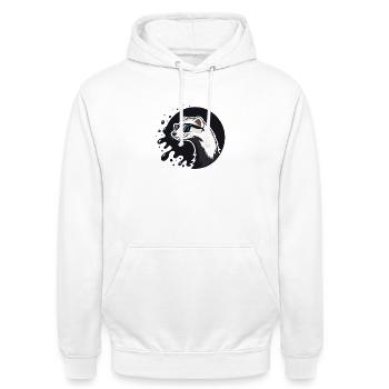 Ferret Urban Chic Schwarze Brille - Unisex Hoodie - Weiß - Vorne - AI Model Male 185 dark (185cm) & AI Model Female 172 dark (172cm)