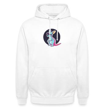Pastell-Känguru-Hipster-Brille - Unisex Hoodie - Weiß - Vorne - AI Model Male 185 dark (185cm) & AI Model Female 172 dark (172cm)