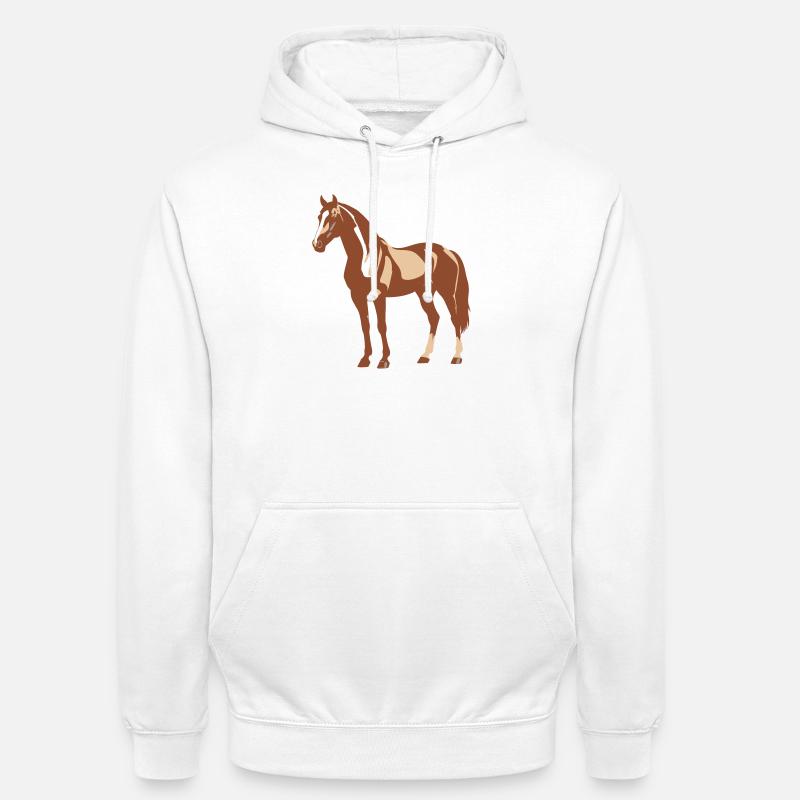 Conception de chevaux - Sweat-shirt à capuche unisexe - blanc