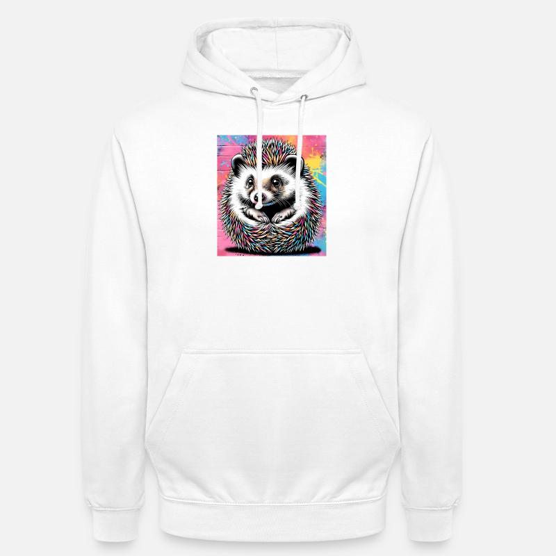 hérisson - Sweat-shirt à capuche unisexe - blanc