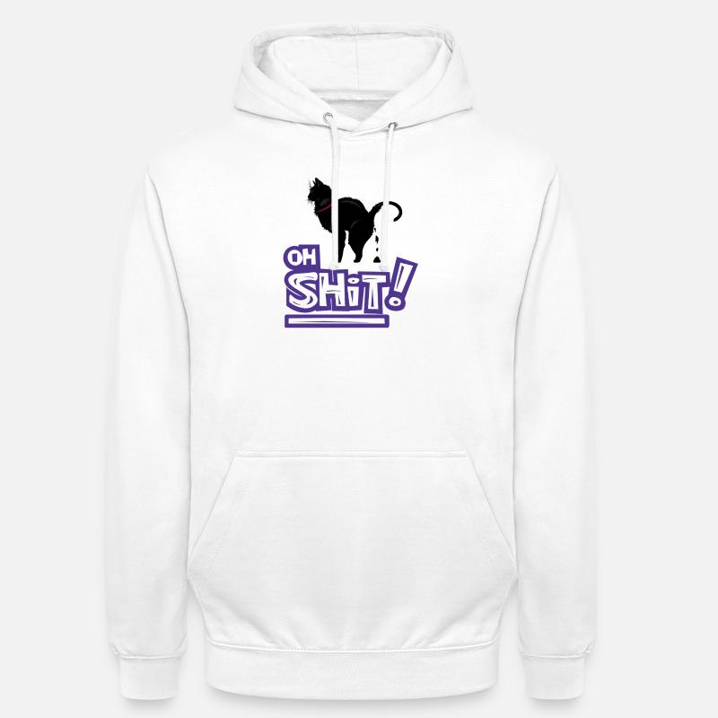 Kat Oh merde Graffiti Exclamation - Sweat-shirt à capuche unisexe - blanc