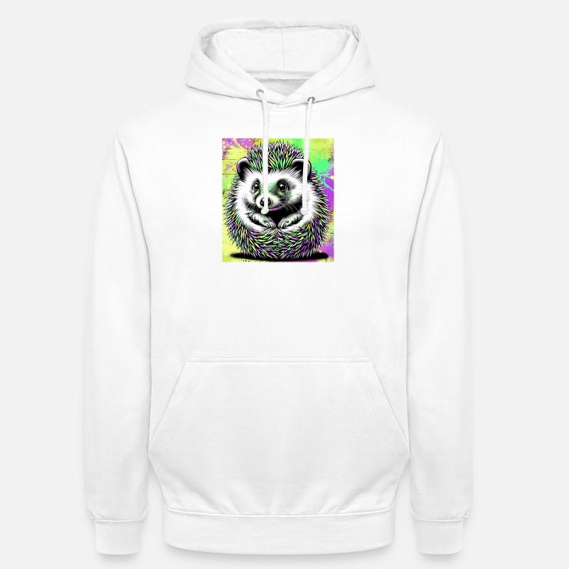 hérisson - Sweat-shirt à capuche unisexe - blanc