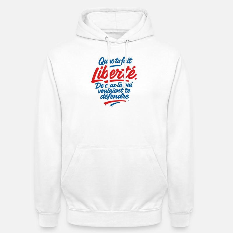 Liberté - Sweat-shirt à capuche unisexe - blanc