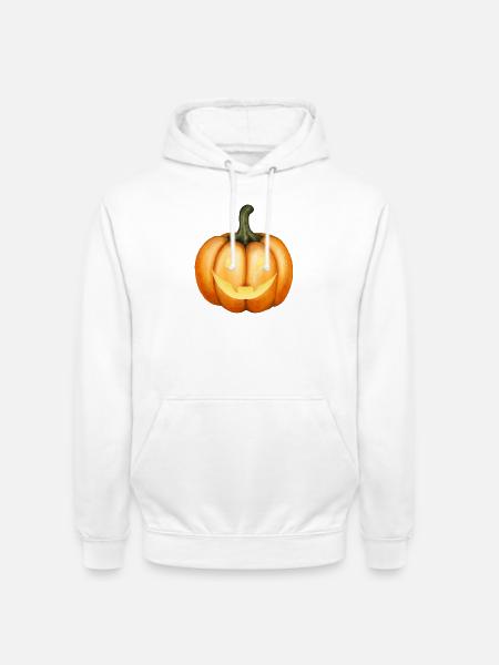 Halloween Kürbis Illustration - Unisex Hoodie - Weiß