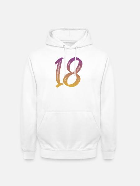 18 - Unisex Hoodie - Weiß