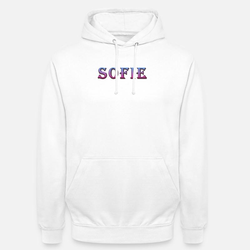 Farbenfroher 3D-Text mit Glitzereffekt - Unisex Hoodie - Weiß