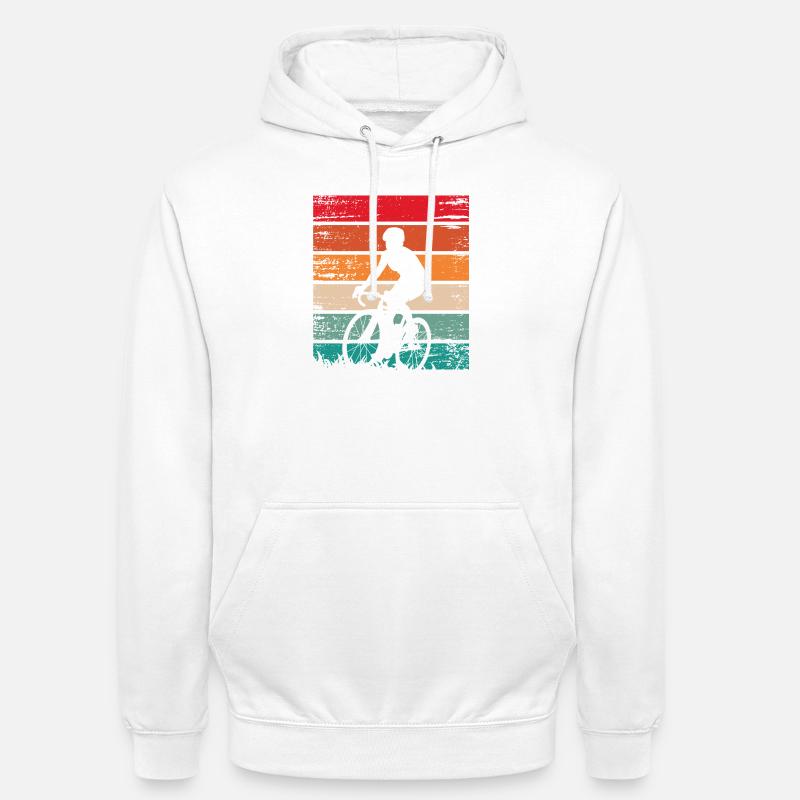 Retro Sunset Cyclist - Unisex Hoodie - white