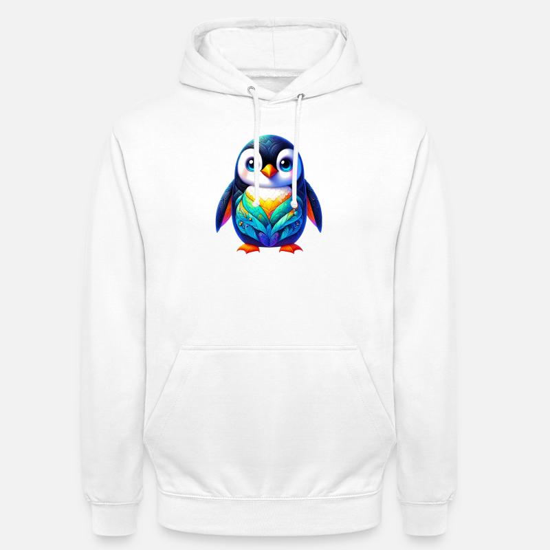 Pingvin - Hættetrøje unisex - hvid