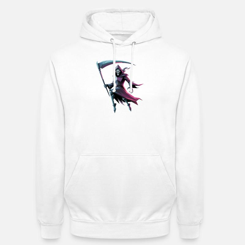 Death Reaper - Cool Low Poly Logo - Unisex Hoodie - white