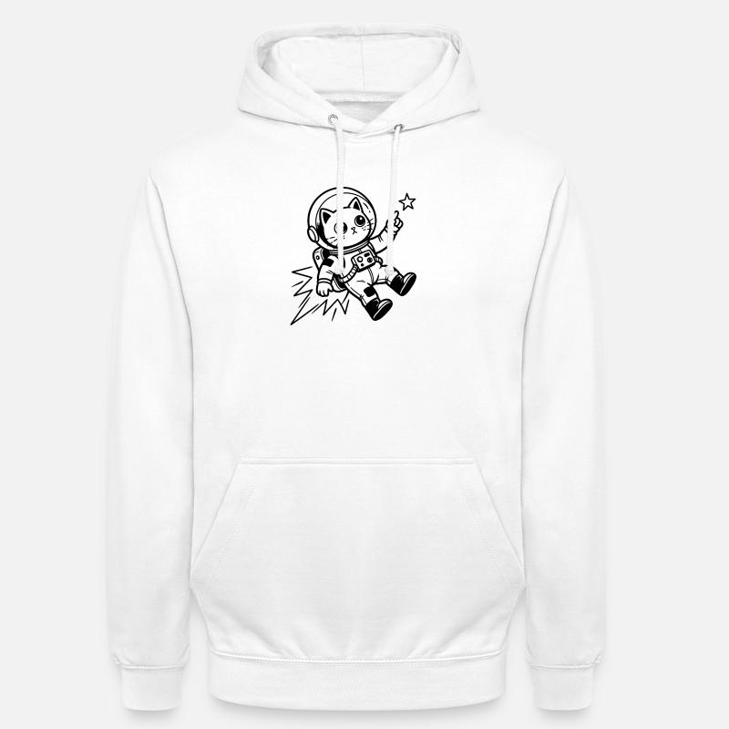 Astronaute chat dans l’espace - Sweat-shirt à capuche unisexe - blanc