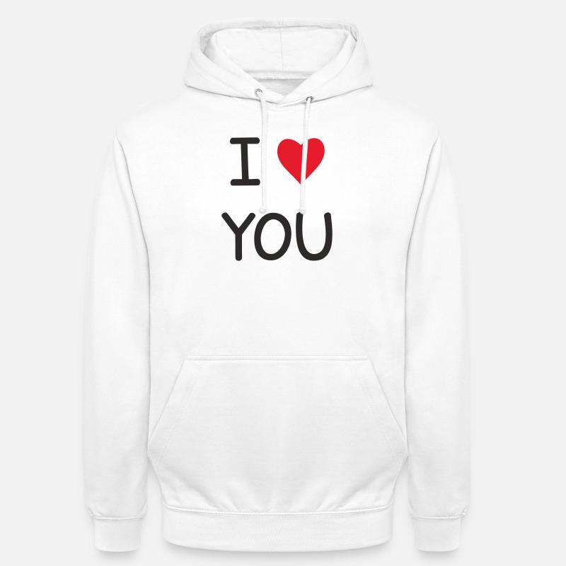 I ❤️ You – Doux Love Text Design - Sweat-shirt à capuche unisexe - blanc