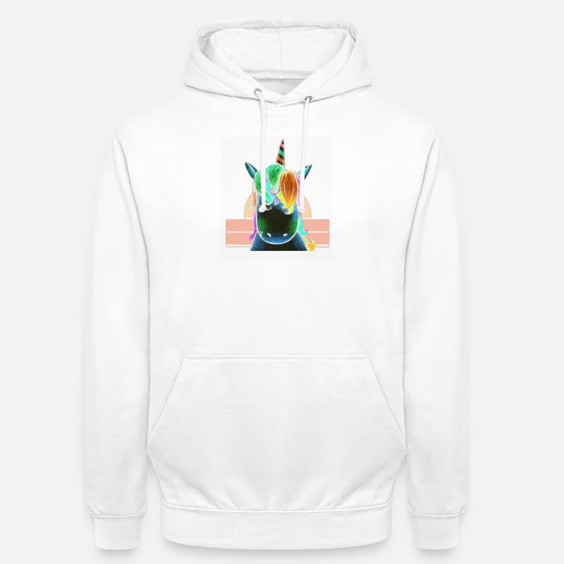 Regenbogen-Einhorn - Unisex Hoodie - Weiß