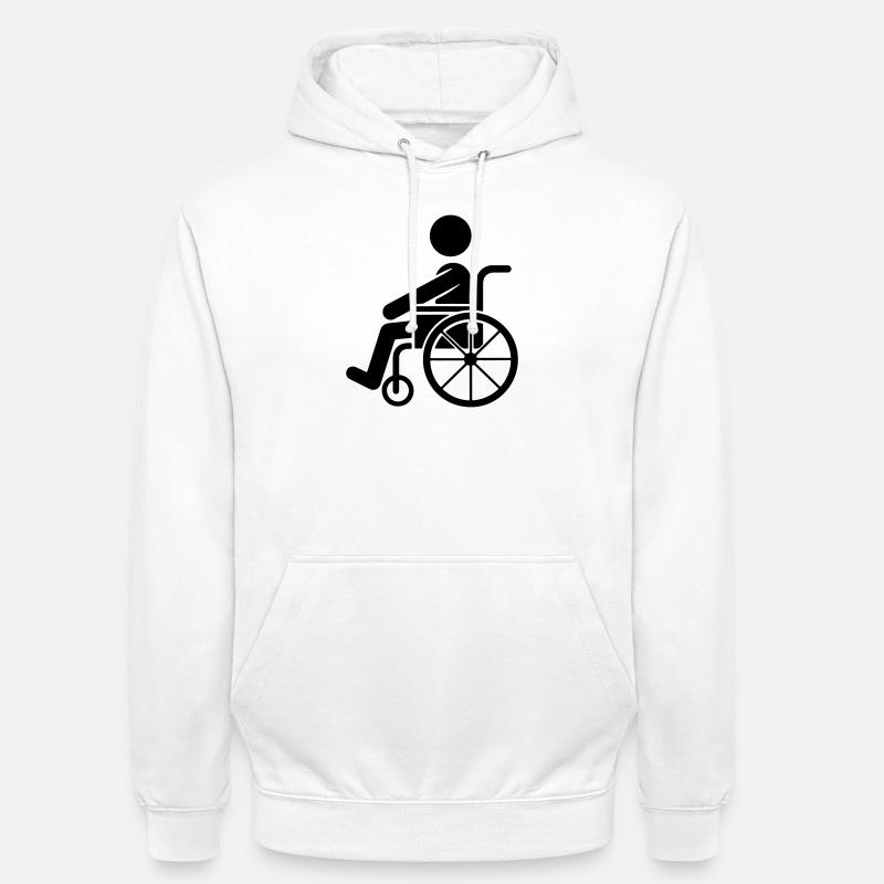 Mann im Rollstuhl - Unisex Hoodie - Weiß