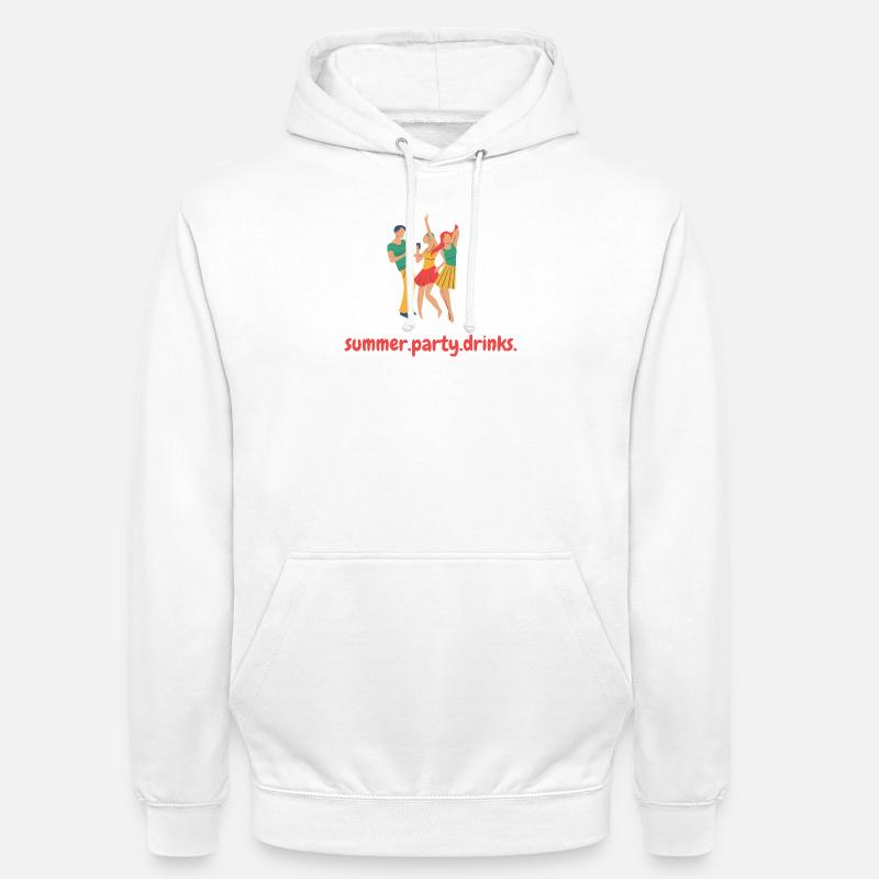 Été.fête.boissons - Sweat-shirt à capuche unisexe - blanc
