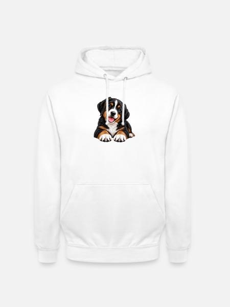 Berner Sennenhund Welpe - Unisex Hoodie - Weiß