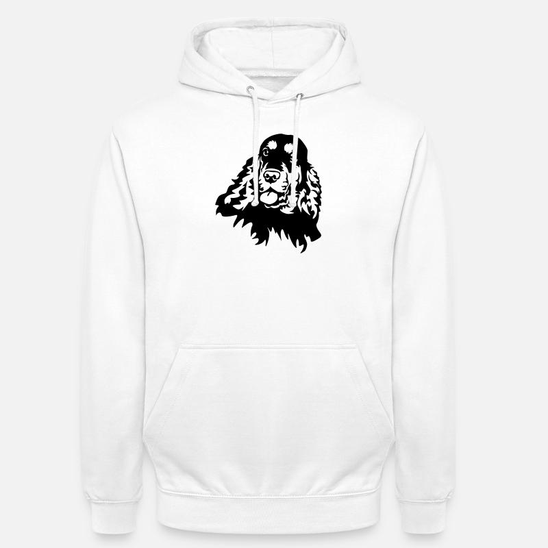 Cocker Spaniel Head - Unisex Hoodie - white