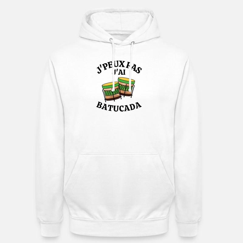 batucada, Brésil, carnaval de rio, samba - Sweat-shirt à capuche unisexe - blanc