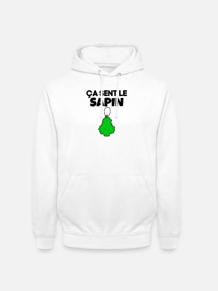 ça sent le sapin - Sweat-shirt à capuche unisexe - blanc