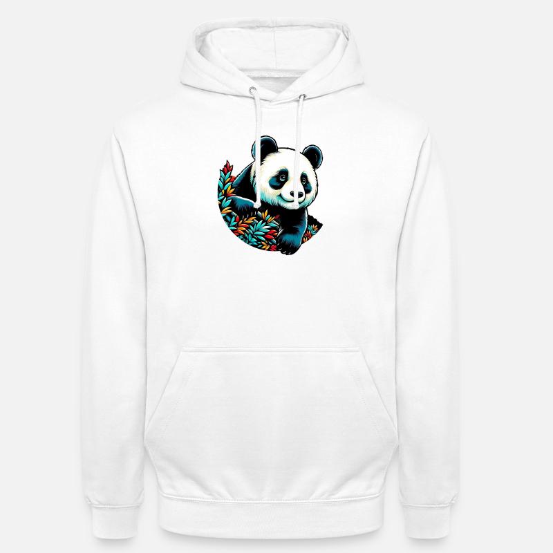 Panda - Sweat-shirt à capuche unisexe - blanc