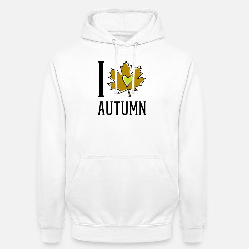 Cœur dans la feuille d’automne - Sweat-shirt à capuche unisexe - blanc