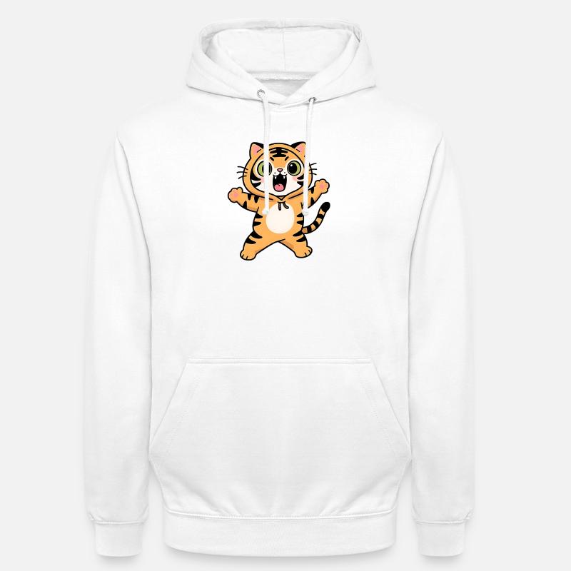 Roaring Tiger Kawaii Kinder Kapuzenpullover - Unisex Hoodie - Weiß