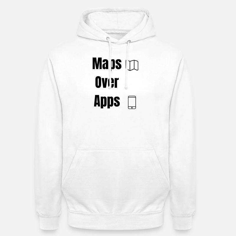 Maps Over Apps – Chemise de voyage - Sweat-shirt à capuche unisexe - blanc