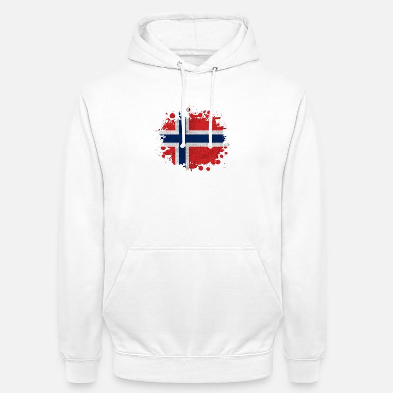 Klecks Norvège - Cadeau drapeau - Sweat-shirt à capuche unisexe - blanc