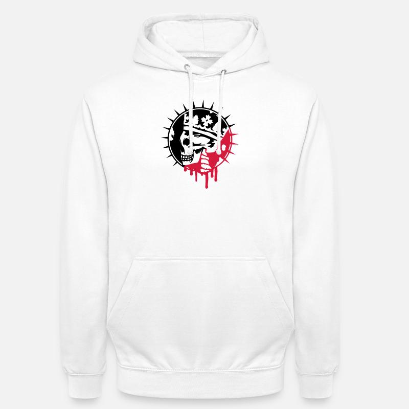 Skull with Crown Graffiti Patch - Unisex Hoodie - white