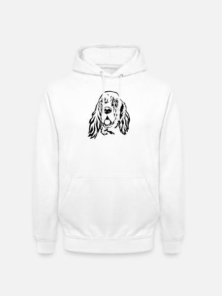 English setter head - Unisex Hoodie - white