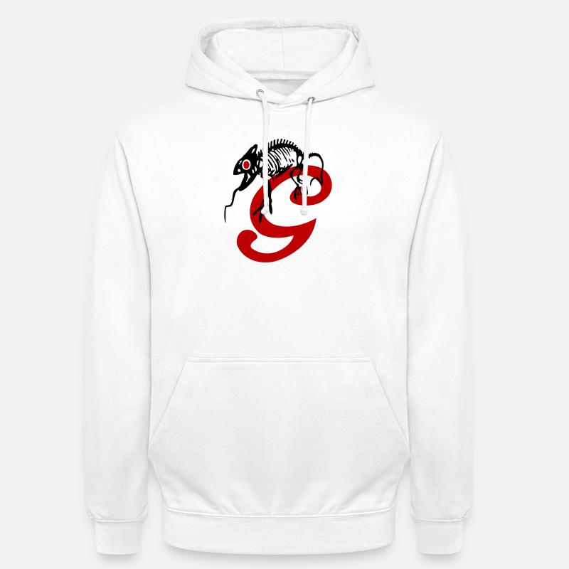 Gecko, lizard, initial - Unisex Hoodie - white