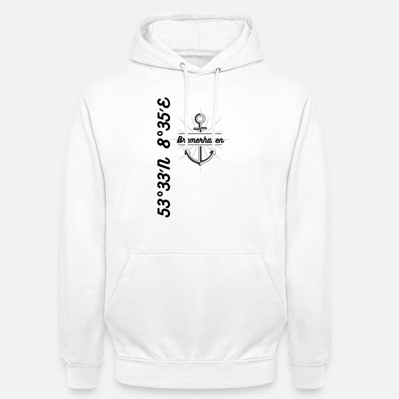 Bremerhaven coordonne Maritim - Sweat-shirt à capuche unisexe - blanc