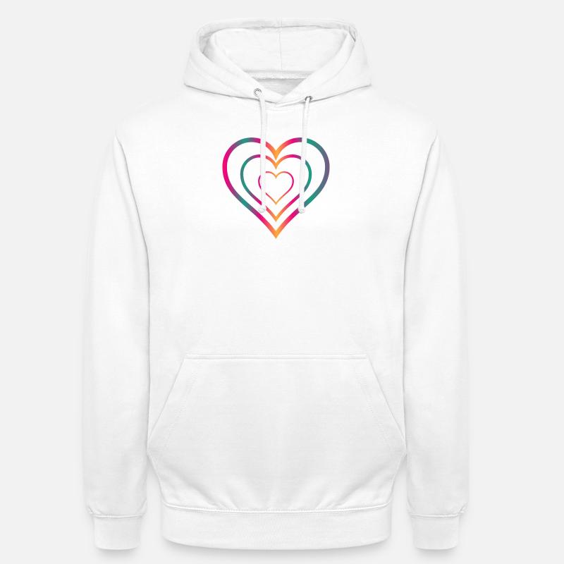 COEUR. COUPLE. JUST MARRIED. EVJF. SAINT VALENTIN. - Sweat-shirt à capuche unisexe - blanc
