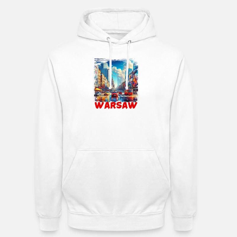 Varsovie - Sweat-shirt à capuche unisexe - blanc