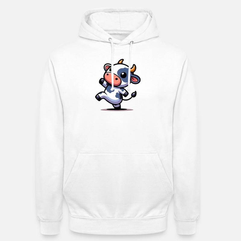 Vache - Sweat-shirt à capuche unisexe - blanc
