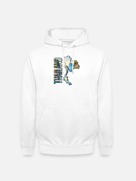 Carte aquarelle Thaïlande - Sweat-shirt à capuche unisexe - blanc