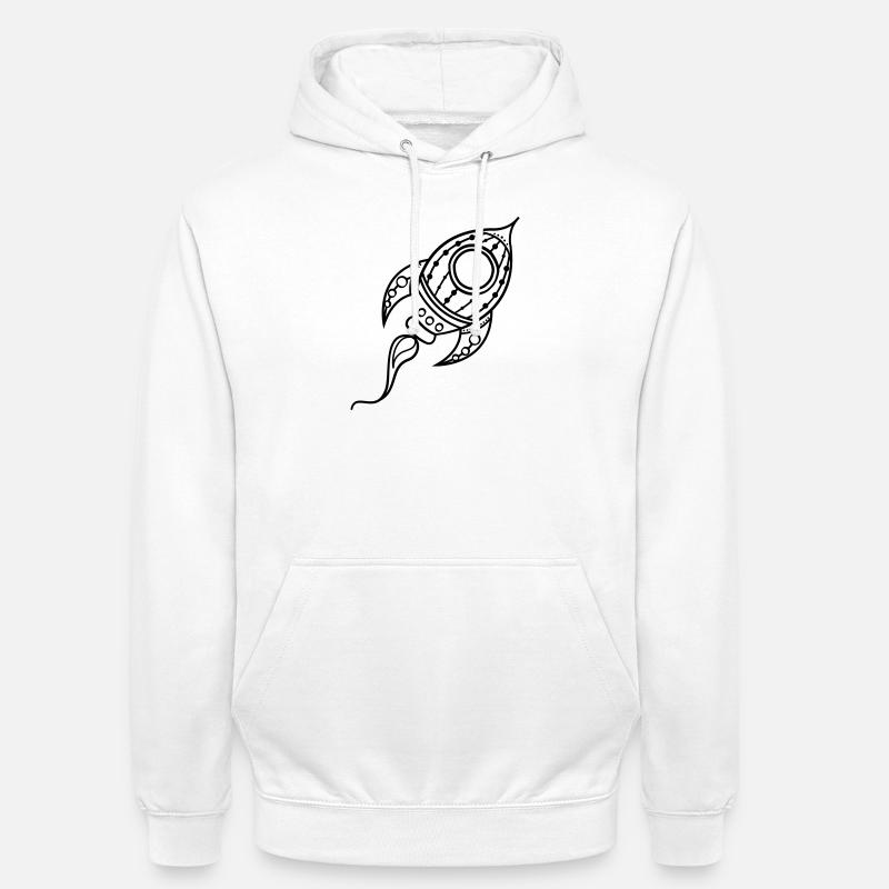 Fusée Doodle Voyage dans l’espace - Sweat-shirt à capuche unisexe - blanc