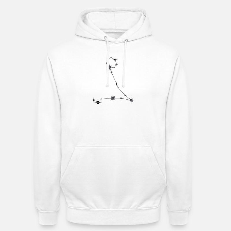 Fische Sternbild Sternzeichen Schwarz & Grau - Unisex Hoodie - Weiß