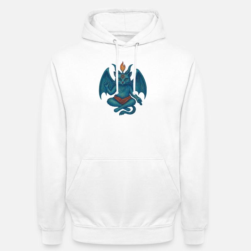Chat Baphomet - Sweat-shirt à capuche unisexe - blanc