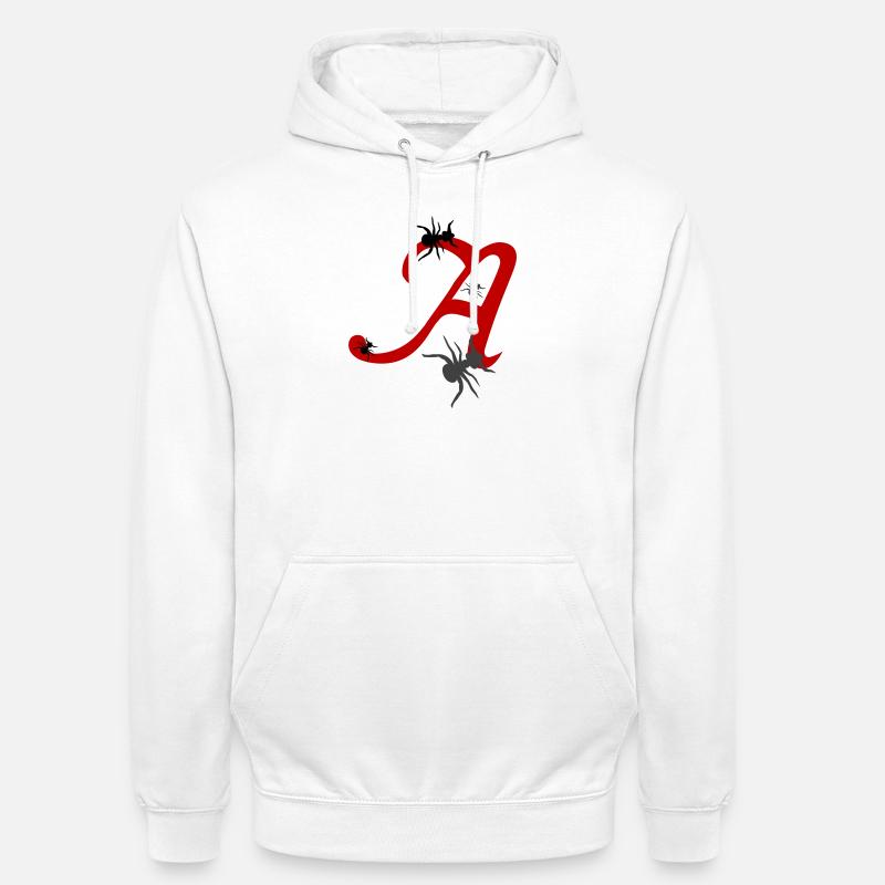 Buchstabe A Initiale - Unisex Hoodie - Weiß